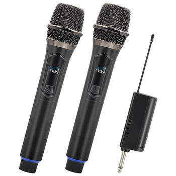 Noul Microfon Wireless Portabil 2 Canale UHF Profesionale Profitabilă Mic cu Baterii pentru Karaoke/Petrecere de Nunta/Trupa/Întâlnire
