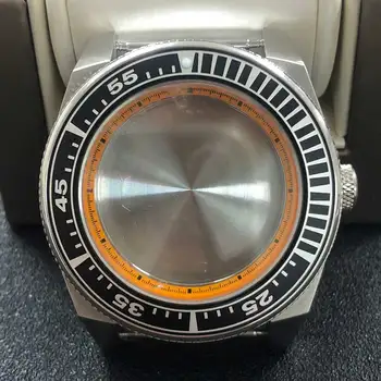 Orange Inner Shadow 43mm Ceasul Caz 316L din Oțel Inoxidabil, Bezel din Aluminiu Sticlă de Safir Caz Potrivit pentru NH35/NH36 Circulație