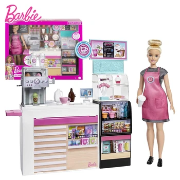 Original Papusa Barbie Magazin de Cafea Playset Cafe-Bar Bea 20+ Accesorii Cosplay 1/6 Papusa pentru Fete Jucării pentru Copii pentru Copii Cadouri
