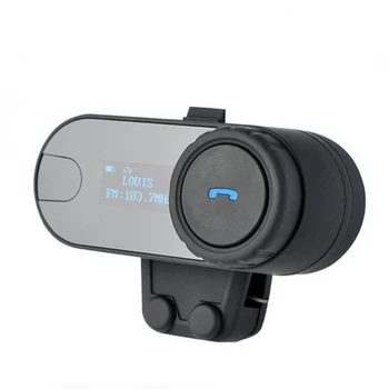 Original T-COMSC Impermeabil Motocicleta Casca Bluetooth Intercom set de Căști cu Ecran LCD si Radio FM