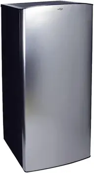 Oțel Compact Frigider cu Congelator, 6.2 cu ft (176L), Argintiu/Negru, cu economie de Spațiu Spate Plat, 0.9 cu ft (25.5 L) Congelator, Temperat G