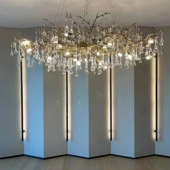 Pandantiv cu Led-uri Lampă Modernă Candelabru de cristal ramură de iluminat franceză vila de lux living hotel inginerie