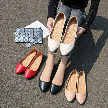 Pantofi pentru femei Subliniat PU Material de Cauciuc de Bază Moale, Confortabil Pantofi Plat
