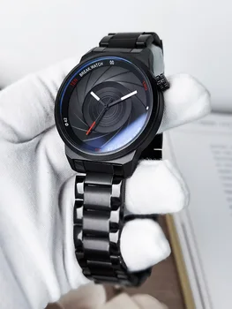 PAUZĂ de Brand Ceasuri Barbati de Moda Creative Design Unic din Oțel Inoxidabil Relogio Masculino de Lux Cuarț Ceas de mână