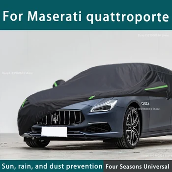 Pentru Maserati Quattroporte 210T Complet de Huse Auto Exterioare de Soare Uv Protectie Praf, Ploaie, Zăpadă de Protecție Capac Mașină Automată Capac Negru