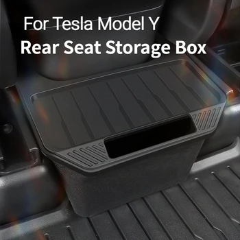 Pentru Tesla Model Y 2021 2022 din Spate Consola centrala Cutie de Depozitare TPE Organizator Cutie cu Capac coș de Gunoi de Sub Scaun Auto Accesorii
