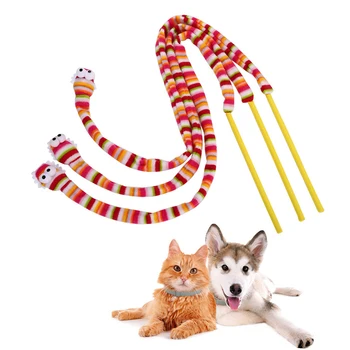 Pisici Jucarii Interactive Amuzant Pisica Stick Colorat Rod Teaser Băț De Plastic Pentru Animale De Companie Tijă De Pescuit Jucărie Pisica Pisica Accesorii Consumabile Pentru Animale De Companie