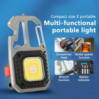 Portabil Mini LED Lanterna Breloc Lumini USB Reîncărcabilă Lanterna Cu Șurubelniță în aer liber Lumina de Lucru Pentru Camping în aer liber