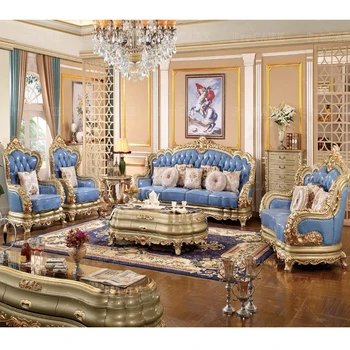 ProCARE clasic de Lux, șampanie aur modern, antic European royal stil camera de zi seturi de canapea