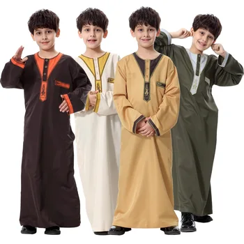 Ramadan Islamic Copii Băieți Arabia Jubba Echipa Thawb Copii Haine Musulmane Caftan Abaya Rugăciune Robe Arabă În Orientul Mijlociu Rochie