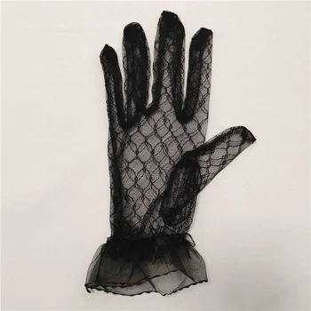 Retro Elegant Rochie De Toamnă Accesorii Cosplay Banchet Subțire Mănuși Cu Un Deget Mănuși De Dantelă De Nunta De Mireasa Mănuși De Plasă