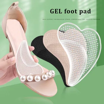 Silicon Sandale cu Toc picior din Față Pad GEL în Formă de Inimă Suport Arc Plat de Înaltă Arc Tampon Picior Picior de Îngrijire Jumătate Branțuri pentru Femei