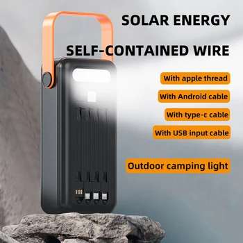 Solar Power Bank Portabil 50000mAh de Mare Capacitate Powerbank Rapid de Încărcare Încărcător în aer liber Acumulator Extern cu Lanterna pentru Iphone