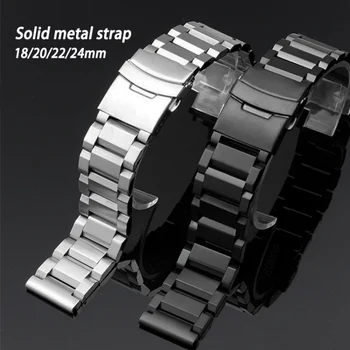 Solide din Oțel Inoxidabil Ceas Trupa 18mm 20mm 22mm 24mm 19/21/23/25mm Ceas Inteligent de Înlocuire Curea pentru Samsung Watch3 Brățară