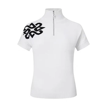 Standrews Golf Imbracaminte Femei pe Scurt cu mâneci Tricotaje de Vara Noi Gât Rotund Semi-fermoar Subțire de Golf de Top Sport Respirabil Jersey