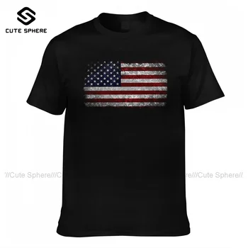 Steagul American T-Shirt de Bază Drăguț Bumbac Tricou Grafic Scurt Maneca Tee Cămașă Om Plus dimensiune