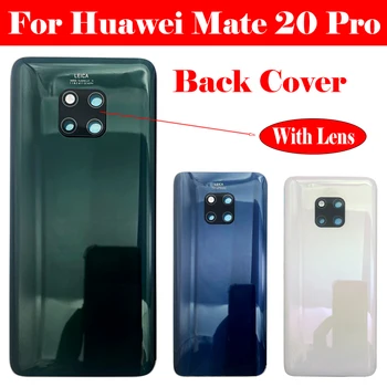 Sticlă de Locuințe Capacul din Spate Pentru Huawei Mate 20 Pro 20Pro Înlocuire Baterie Capac Spate Usa Cazul Pieselor Cu Lentile Cu Autocolant