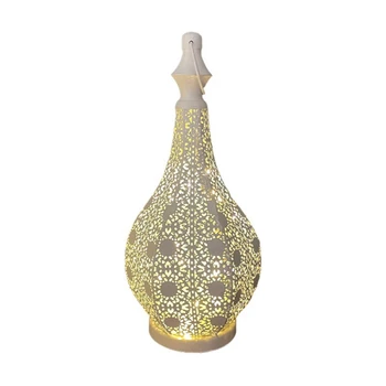 Stil Marocan Lampă De Masă Din Metal Alimentat De La Baterie Acumulator Lampa Cu Lumini De Basm Bec Pentru Acasă De Crăciun Camera De Zi