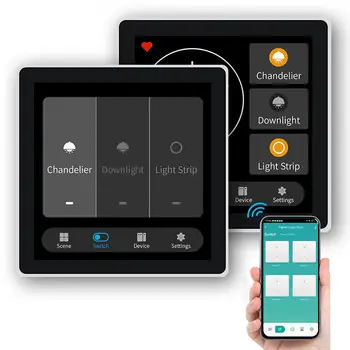 T3E 4 inch LCD touch screen smart switch cu UE electric standard google alexa comutator comutator de perete