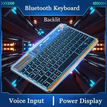 Tastatura Bluetooth Wireless Cu Intrare de Voce de Tip C RGB Backlit Keyboard Mini Silent Tastatură de Gaming Pentru PC, iPad-ul Apple, Xiaomi