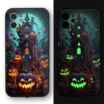 Temă de Halloween Sticla Luminiscente genelor Caz Compatibil cu IPhone 7 8 Plus X Xs XR 11 12 13 14 Pro Max SE 2 3