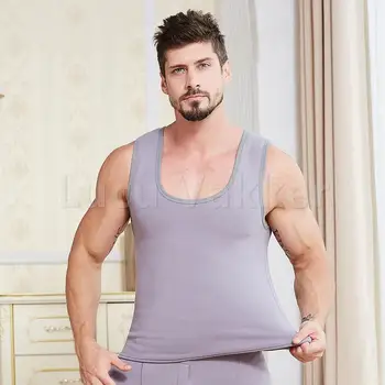 Termică pentru bărbați cămașă Lenjerie de corp, Vesta de Iarna Catifea Îngroșat Cald Bottom Topuri Plus Dimensiune Vesta 3XL O de Gât Topuri Rezervor tutku