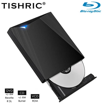 TISHRIC A21-SU Blu Ray USB3.0 Unitate Optica Externa Arzător 3D Blu-ray Reader Writer Slim BD CD DVD-uri Optice Pentru Calculator