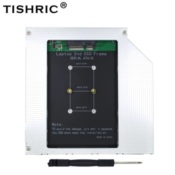 TISHRIC Universal din Aluminiu al 2-lea HDD Caddy12.7mm SATA 3.0 Optibay Hard Disk Caz Cabina de DVD Adaptor SSD 2.5 2TB MSATA