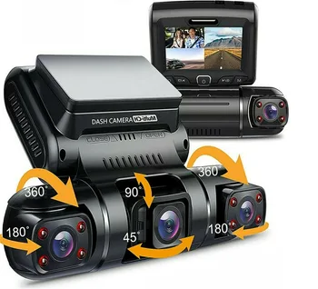 Triplu Obiectiv Recorder Night Vision DVR 360 HD cu Unghi Larg Camera LCD TF Masina de Bord cam