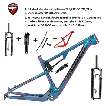 TWITTER-Suspensie Complet din Fibra de Carbon Mountain Bike Cadru Butoi de Pompare, Frana Disc Hidraulic, SUNT Clasa, 27.5 