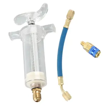 Ulei Injector Instrument 30ml de Aer Conditionat Sistem Injector Cu 1/4 Inch Conector Albastru Aer Condiționat Ulei Injector Instrument Pentru POE