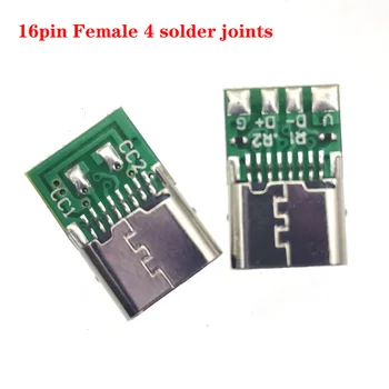 USB 3.1 Tip-C 14 Conector/16pin de sex Feminin Soclu Priză 4pin Adaptor pentru Lipire Cablu 6 lipire comun cu CC1 CC2 USB Jack C