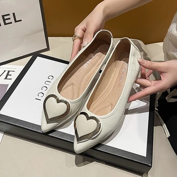 Versiunea coreeană de temperament ascuțite plat unic pantofi femei 2023 totul plasă de arc superficial gura moale cu talpi de pantofi zână