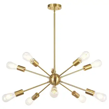 Vintage Edison E27 Becuri lumini pandantiv Industriale Loft Pandantiv placat cu aur Lampa 9/12/15/18/21-light Bar-Restaurant de Lumini