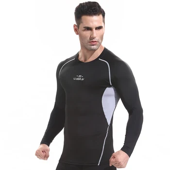 W4554 - Antrenament fitness barbati tricou maneca Scurta barbati termică musculare culturism purta compresie Elastică Subțire exercițiu de îmbrăcăminte