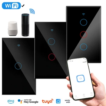 Wifi Inteligent Întrerupător Geam Ecran Touch Panel de Control Vocal Wireless Switch-uri de Perete cu Alexa de Start Google