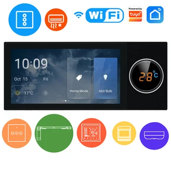 Wifi Tuya 6-inch butonul smart home sistem wireless de control central ecran de voce inteligent comutator panou de control zigbee gateway