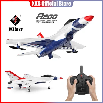 Wltoys XK A200 RC Avion F-16B Drone 2.4 GHZ Aeronave de Control Radio de Avion Teleghidat de la Distanță Aeronave Avion de Jucărie pentru Copii