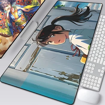 Xxl Mouse Pad Gaming Mat Tampoane Suzume Nu Tojimari Mare Kawaii Rogojini Pc Extins Gamer Tastatura De Cauciuc Mause Mousepad Anime Laptop