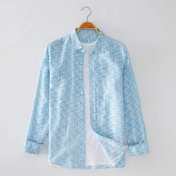 YZLDS 2023 Moda Primavara Si Toamna Noua Lenjerie de Îmbrăcăminte pentru Bărbați Tricou Pentru Bărbați Imprimate Respirabil Lenjerie de pat din Bumbac cu Maneci Lungi de Sus