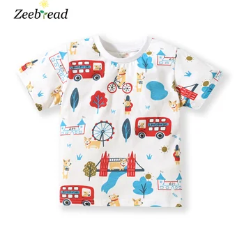 Zeebread 2-7T Copilul Băieți și Fete Tricouri Vara Autobuz Scoala Print Maneca Scurta Copii Teuri Topuri Copii Costum
