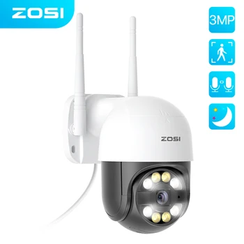 ZOSI 3MP de Exterior PTZ Camera IP WiFi Reflectoarelor Impermeabil AI Omului de Detectare de Culoare Viziune de Noapte, 2-Way Audio 2K Camera Wireless