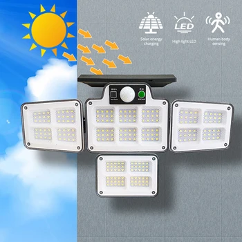 În aer liber, Patru-cap Solar de Perete de Lumină LED-uri Split Corpul Uman Inducție Lumina de Gradina, Garaj Casa Lumina de Iluminat Rutier Balcon Iluminat