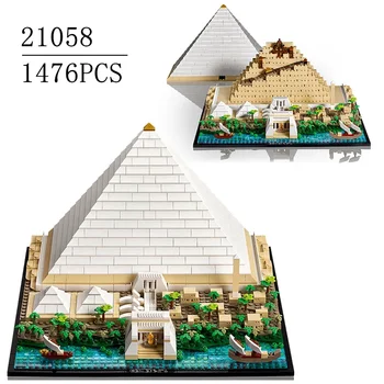 În Stoc 1476pcs Marea Piramidă de La Giza 21058 Blocuri Model Celebru Arhitectura Orasului Street View Cărămizi Set Jucarii Cadou