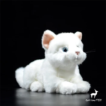 Pisica Albă De Înaltă Fidelitate Anime Drăguț De Pluș Kitty Jucarii De Plus Realiste Animale De Simulare Umplute Papusa Kawai Jucărie Pentru Copii